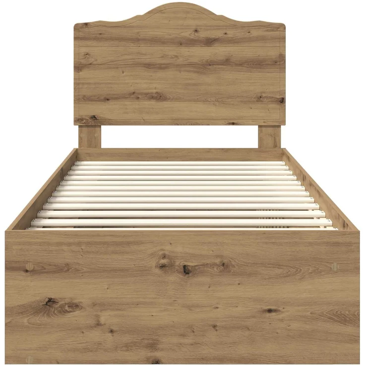 vidaXL Bettrahmen Kunsthandwerk Eiche 90 x 200 cm Massives Kiefernholz 3413361 – Bild 6