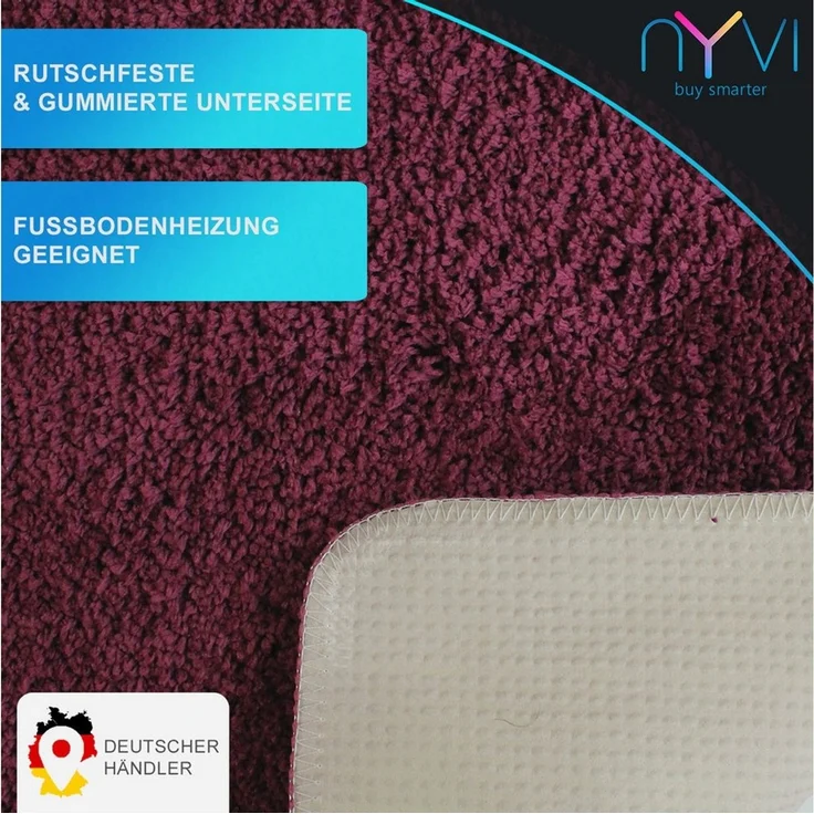 NYVI Badematte Badematten Set 3 teilig NYVISpa Lasalle Badezimmerteppich Set, Höhe 20 mm, Polyester, Badematte 50x80 + WC Vorleger mit Ausschnitt 45x50 + WC Deckelbezug – Bild 3