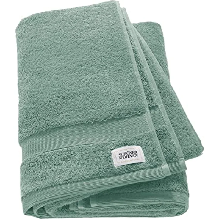 Schöner Wohnen Duschtuch SW-Cuddly, 70x140 cm, saugfähig, schnelltrocknend, Oeko-Tex® Standard 100, grün/mintgrün/pastellgrün/salbeigrün – Bild 1