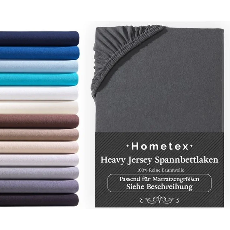 Hometex Premium Textiles Spannbettlaken Boxspringbett Spannbettlaken für hohe Matratzen, Jersey, Gummizug: rundum, Premium Qualität 160 g/m² feinster Baumwolle – Bild 4