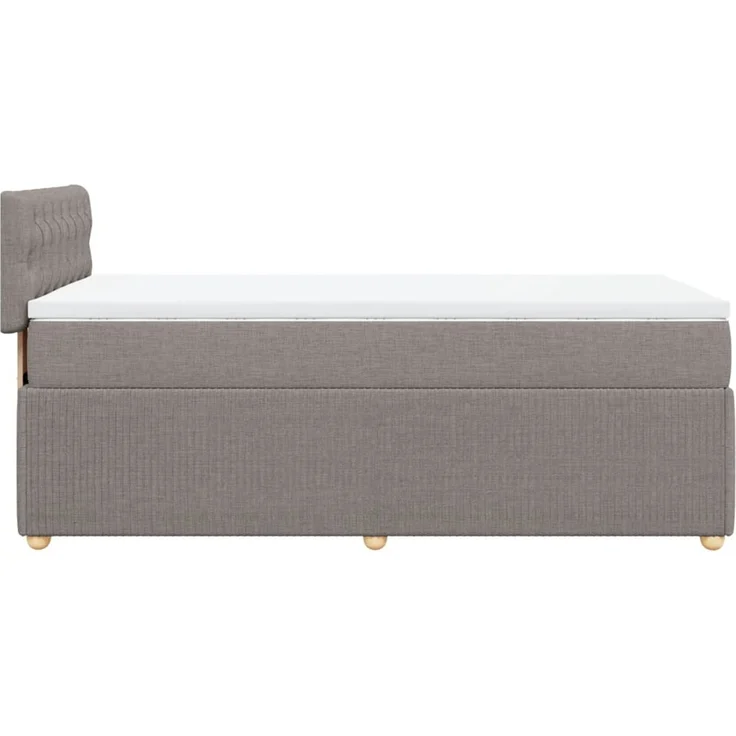 vidaXL Boxspringbett mit Matratze Taupe 100x200 cm Stoff 3289678 – Bild 7