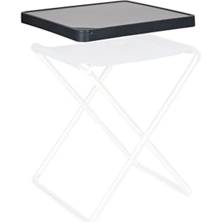 Crespo Hockerplatte 42,5x42,5 cm Tisch Hocker Tablett wasserfest hitzebeständig kratzbeständig, Grau – Bild 9