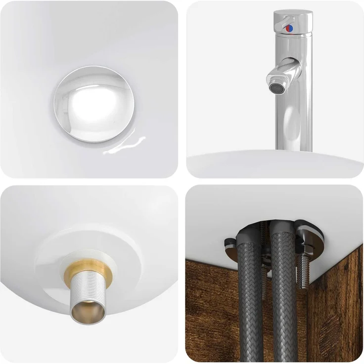 vidaXL Badezimmerschrank-Set 2 stk. Geräucherte Eiche 3406118 – Bild 7