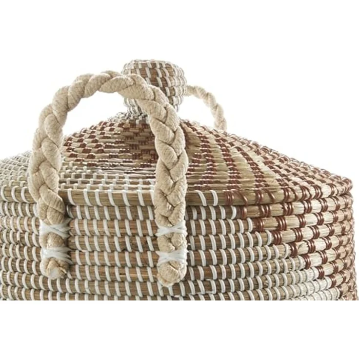 Kobolo Aufbewahrungskorb Schlangenkorb Korb NAGA Seegras inkl. Deckel (Stück, 1 St, 1 Stück), Korb mit Deckel – Bild 4