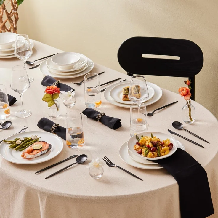Karaca Geschirr-Set Karaca Streamline Remi 18-tlg Bone China Geschirrset für 6 Personen – Bild 2