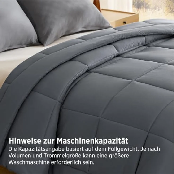 BEDSURE Bettdecke Ohne Bezug 135x200-2er Set Bettdecken mit Bezug | Bettdecke 135x200 für Allergiker, Waschbare 4 Jahreszeiten Bettdecken, Oeko-TEX Ganzjahresdecke, Warm & Gemütlich, Grau – Bild 6