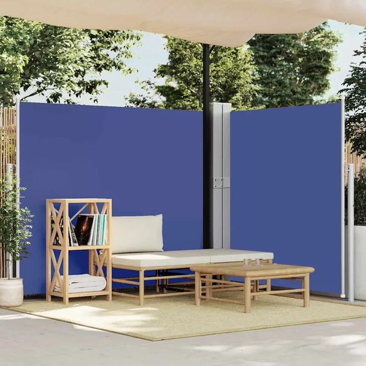 Ausziehbare Seitenmarkise, Sichtschutz 170x1200 cm Blau