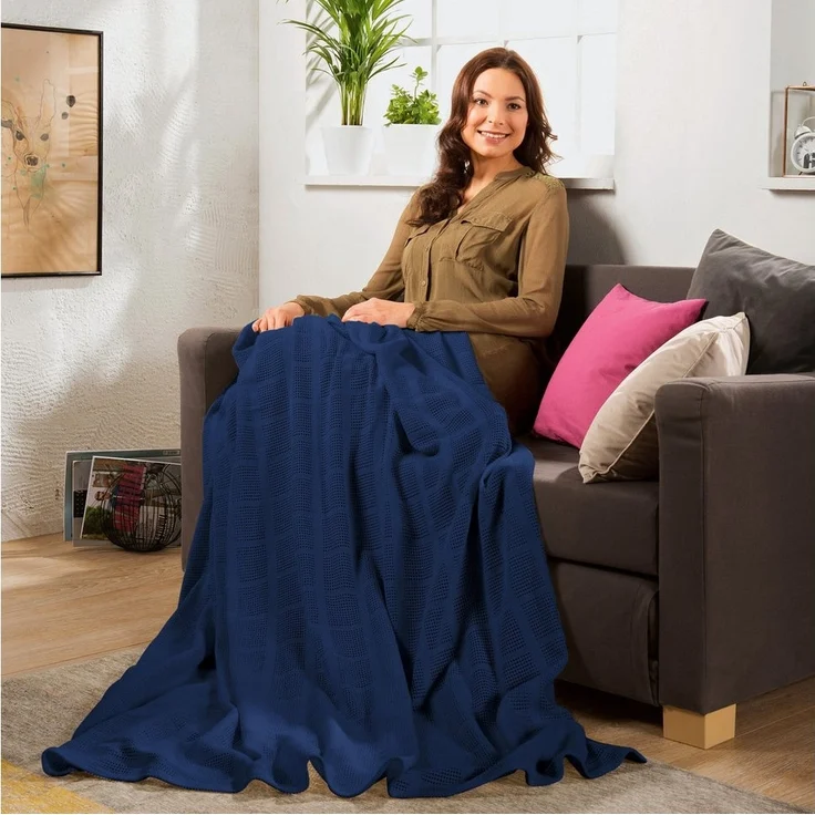 Wohndecke Sommerdecke "Trient" 2er-Pack, Erwin Müller, Baumwolle Uni – Bild 2