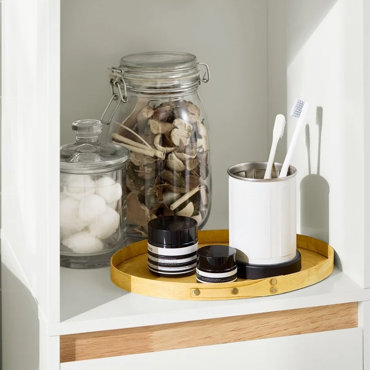 SoBuy BZR80-W Badezimmer-Hochschrank, MDF, Lackiert, Weiß, 70 x 170 x 37 cm – Bild 7