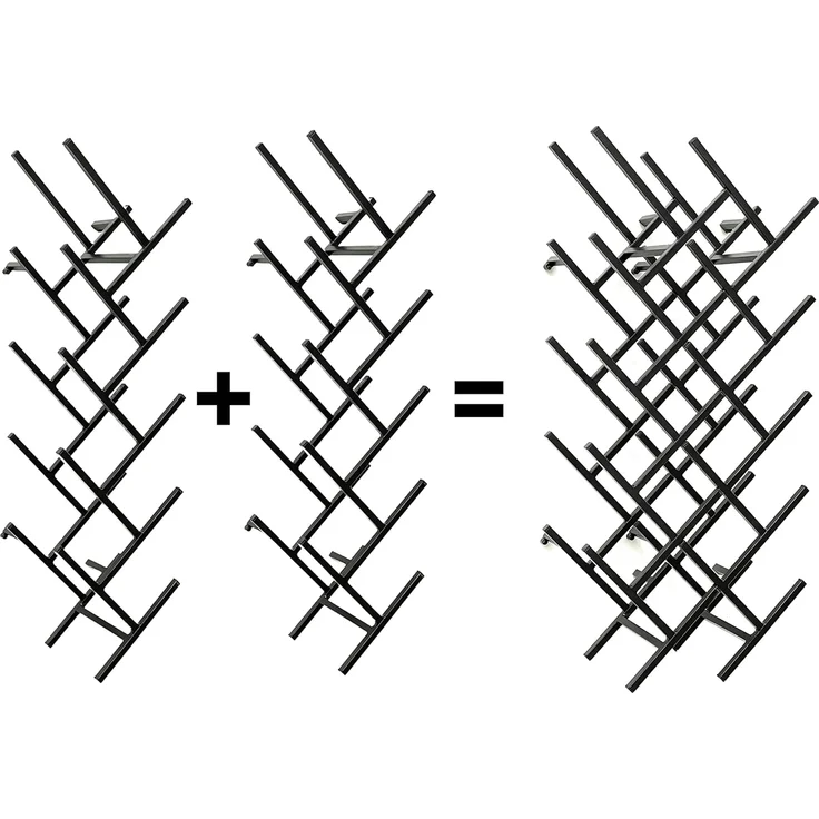 DanDiBo 2er Set Weinregal Metall Schwarz Wand erweiterbar für 18 Flaschen Acord Flaschenregal 96279 Flaschenständer Weinflaschenhalter Flaschenhalter – Bild 4