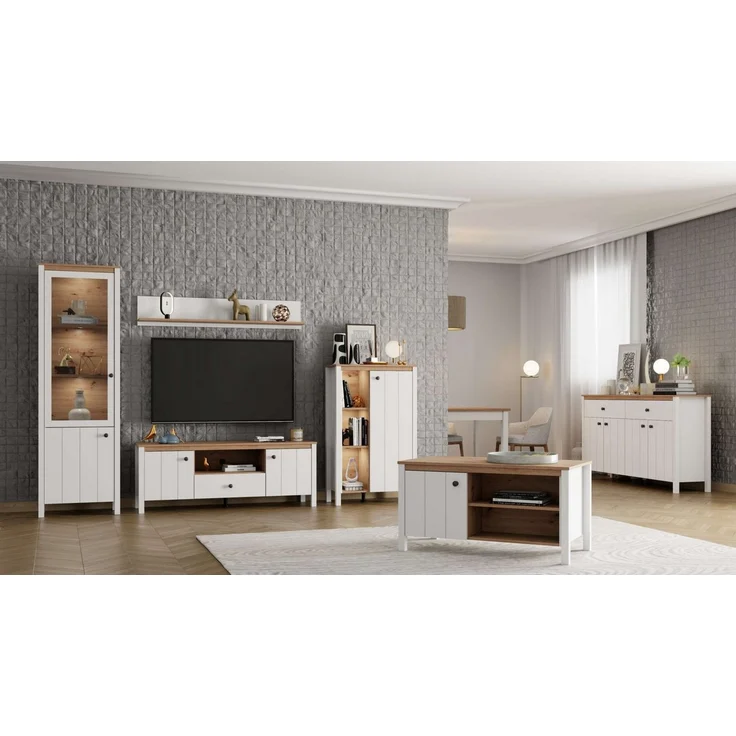Home affaire Vitrine MDF-Profil 2D ummantelt, 2 Türen & 4 Einlegeböden mit Metallgriffen – Bild 2