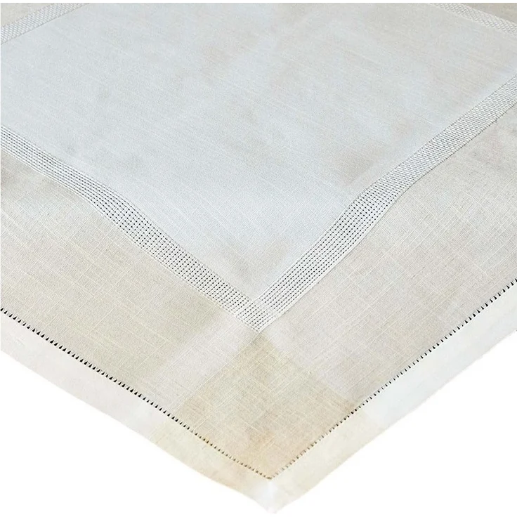 matches21 HOME & HOBBY Tischdecke Tischdecke ALMA Leinenoptik mit Hohlsaum Polyester beige 85 x 85 cm (1-tlg), Pflegeleicht & waschbar bei 30 °C – Bild 3