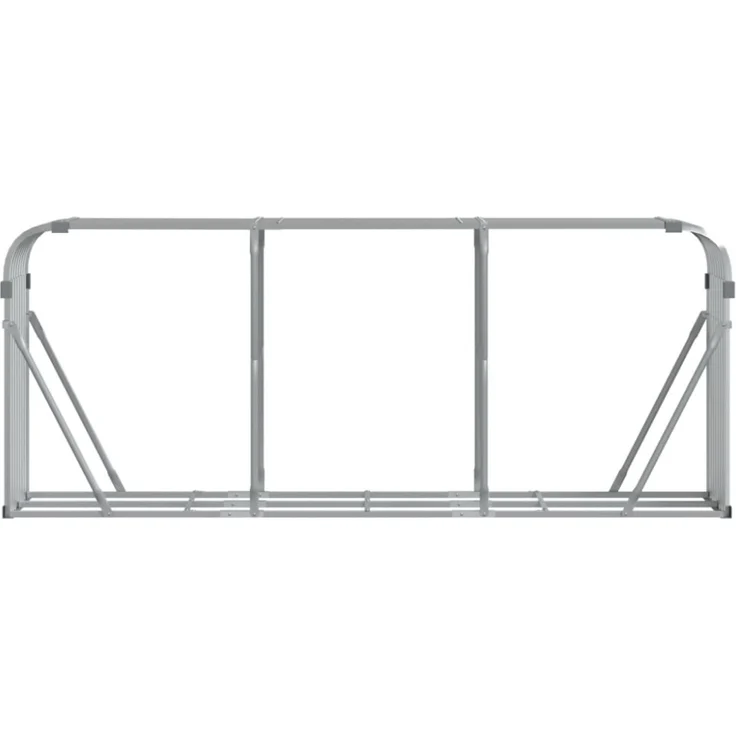 vidaXL Kaminholzunterstand Silbern 234x45x100 cm Verzinkter Stahl 364595 – Bild 3