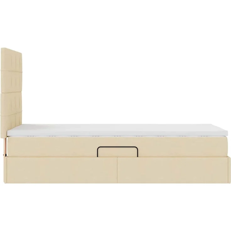 vidaXL LED-Speicherbett mit Matratze Creme 100 x 200 cm Stoff 3372400 – Bild 11