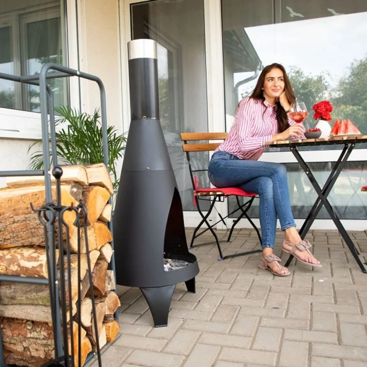 Relaxdays Kaminholzregal aus Metall – Bild 3