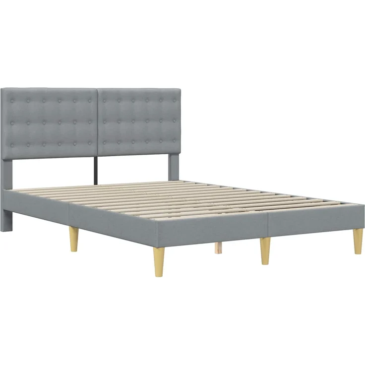 vidaXL Bettrahmen mit Kopfteil Hellgrau 120x190 cm Stoff 42027779 – Bild 3
