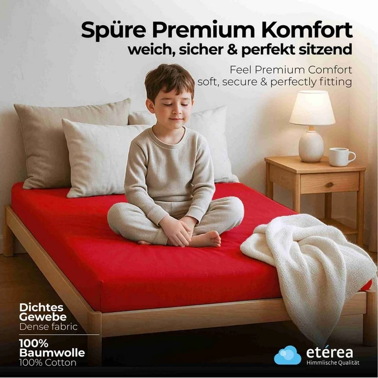 etérea Himmlische Qualität Spannbettlaken etérea Comfort Jersey Spannbettlaken, Jersey, Gummizug: rundum, (1 Stück) – Bild 2