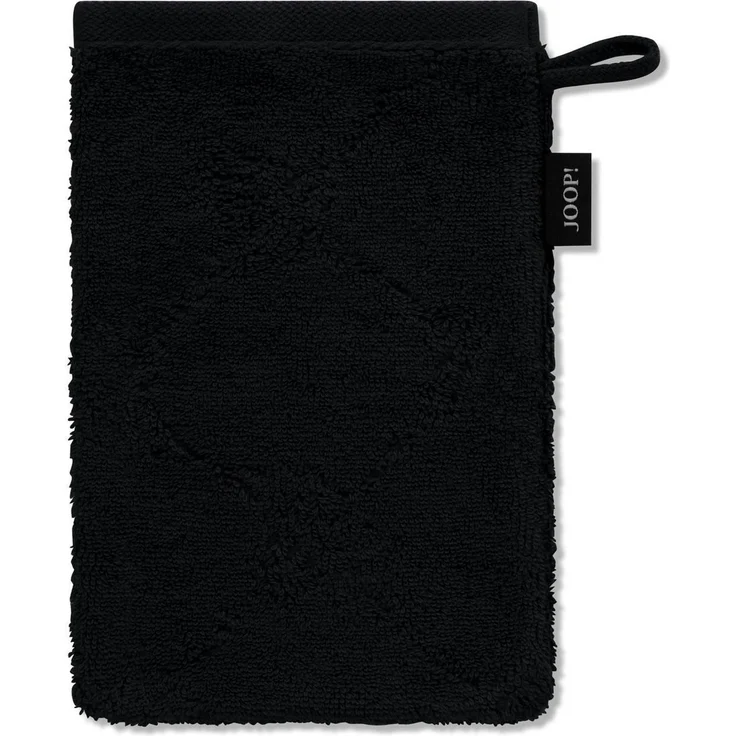 JOOP! Waschlappen, 3er Pack - Waschhandschuh, Doubleface, Walkfrottier Schwarz 16x22cm – Bild 2
