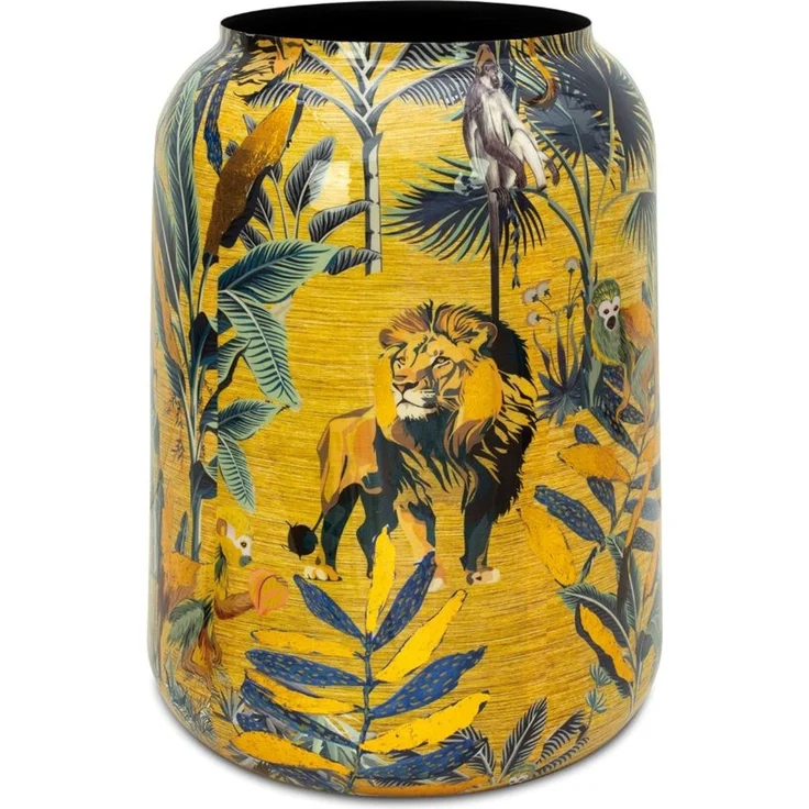 Nomad Lion goldene Vase mit Dschungel-Design Ø 47, Höhe 62 cm – Bild 1