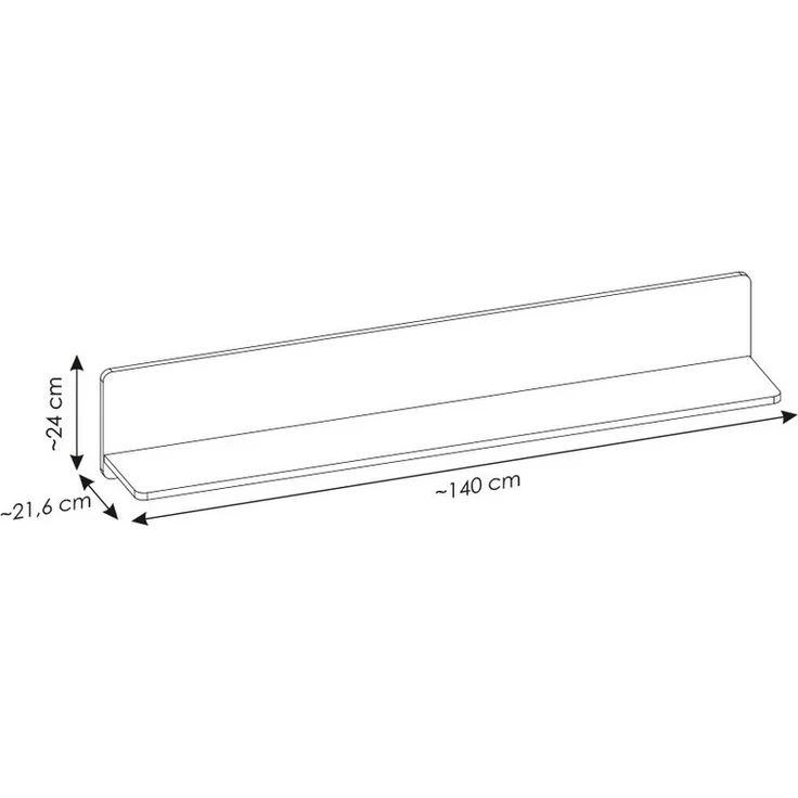 Lomadox Wandregal LUKA-129, weiß, Breite 140cm – Bild 3