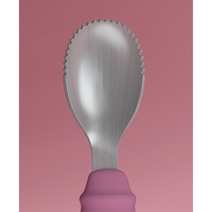 ABC Apfelmus-Schaberlöffel, Baby- und Kleinkind-Essbesteck, weicher Silikonlöffel – rosa – Bild 3