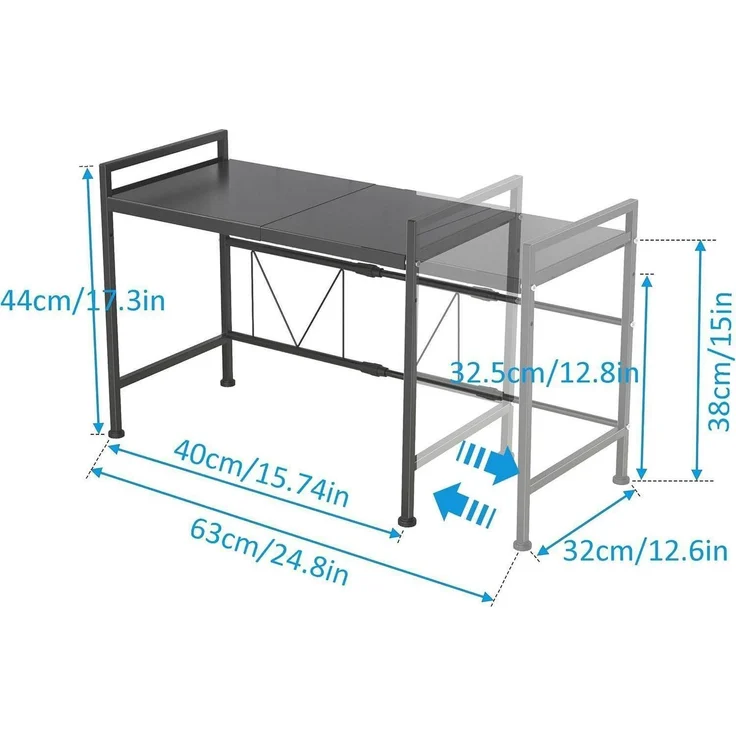 Erweiterbares Mikrowellenregal 2-stufiger Organizer aus Kohlenstoffstahl mit 10 – Bild 3