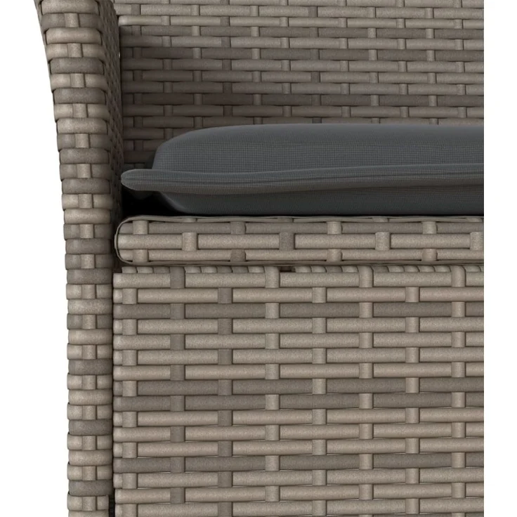 vidaXL 5-tlg. Garten-Essgruppe mit Kissen Grau Poly Rattan und Glas 3278606 – Bild 6