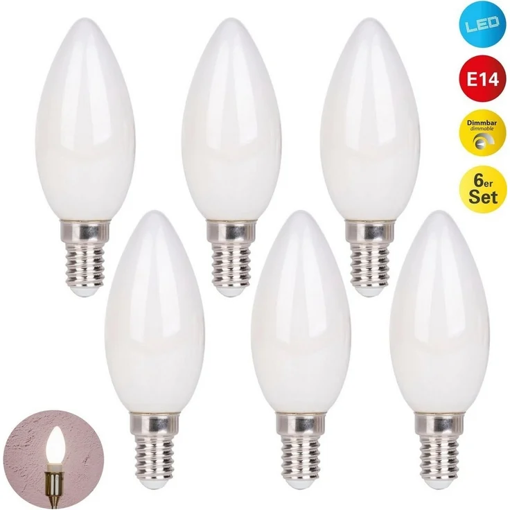 näve LED-Leuchtmittel Daffy, E14, 6 St, Warmweiß, 6er Set – Bild 5
