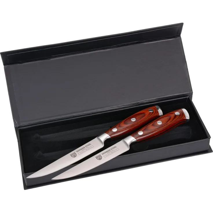 GRÄWE Steakmesser-Set, 2 Stück, Stahl / Holz braun, 11,5 cm