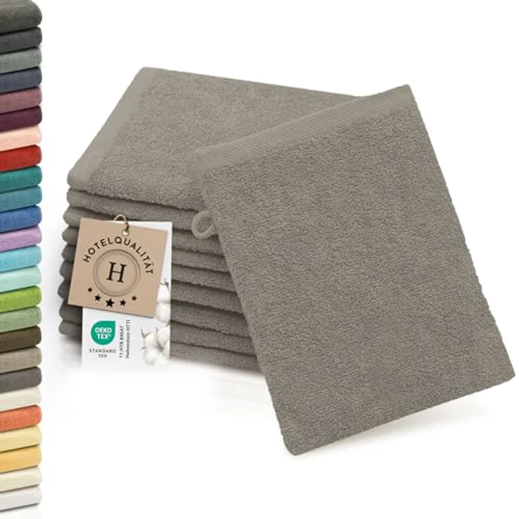 ZOLLNER Waschlappen, (10-St), dauerhaft strahlende Farben, weich, 16 x 21 cm, 100% Baumwolle, vom Hotelwäschespezialisten – Bild 2
