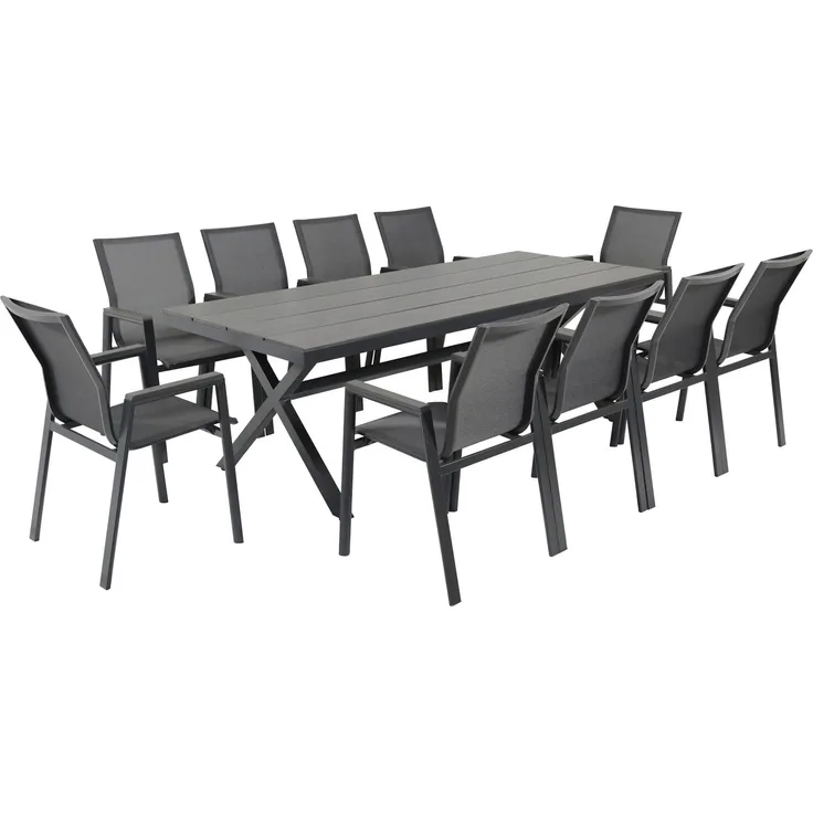 Primaster Garten-Essgruppe Turin 10 Personen Aluminium anthrazit