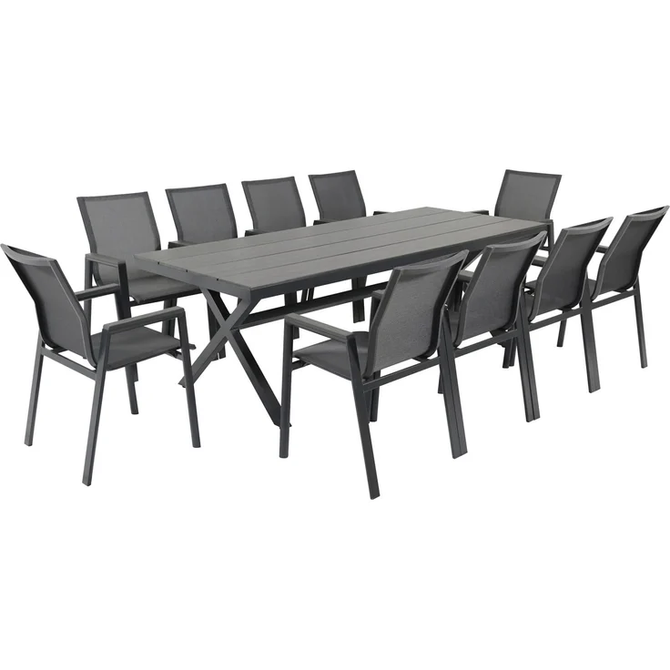 Primaster Garten-Essgruppe Turin 10 Personen Aluminium anthrazit – Bild 1