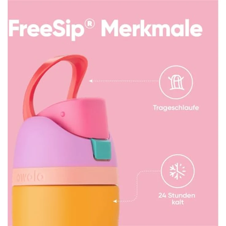 Owala FreeSip Isolierte Edelstahl Trinkflasche mit Strohhalm, 710 ml – BPA-frei, optimal für Sport, Fitness, Outdoor und Reisen, Tropical – Bild 2