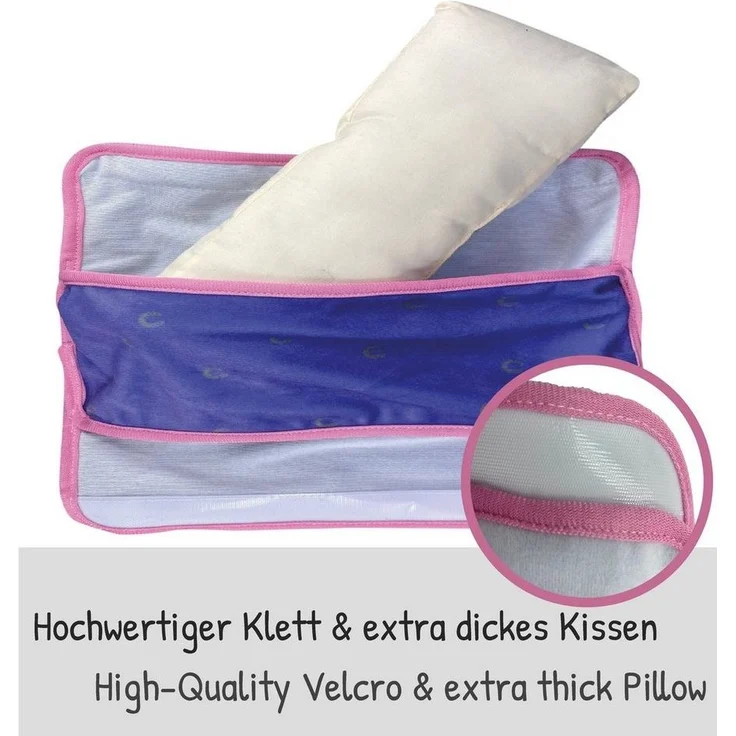 HECKBO Schlafkissen Auto Schlafkissen Bauernhof Pferd Motiv für Kinder Mädchen Jungen - maschinenwaschbar – kuschelweich - Auto Gurtkissen, Gurtschoner, Gurtschutz Sitzerhöhung, Auto Kissen, Reisekissen, Urlaub – Bild 2