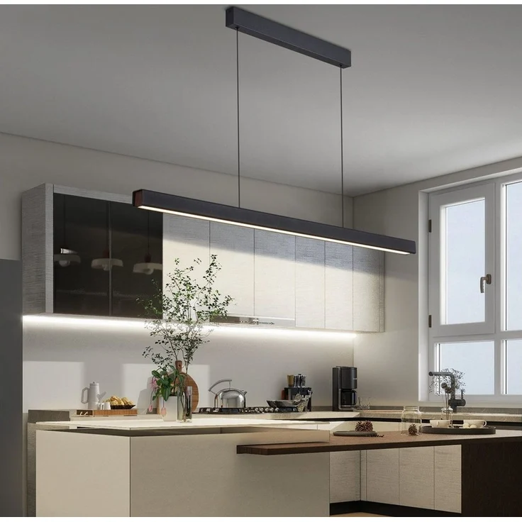 Nettlife LED Pendelleuchte Esstisch Dimmbar mit Fernbedienung Hängelampe 107CM 32W, Höhenverstellbar, LED fest integriert, 3000-6500, Esstisch Pendellampe für Küche Bar Wohnzimmer Schlafzimmer Büro – Bild 1