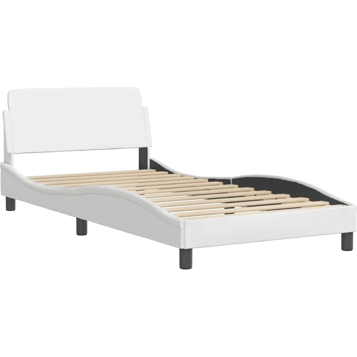 vidaXL Bettgestell "Dover" Weiß 100x190 cm Kunstleder 373270 – Bild 3