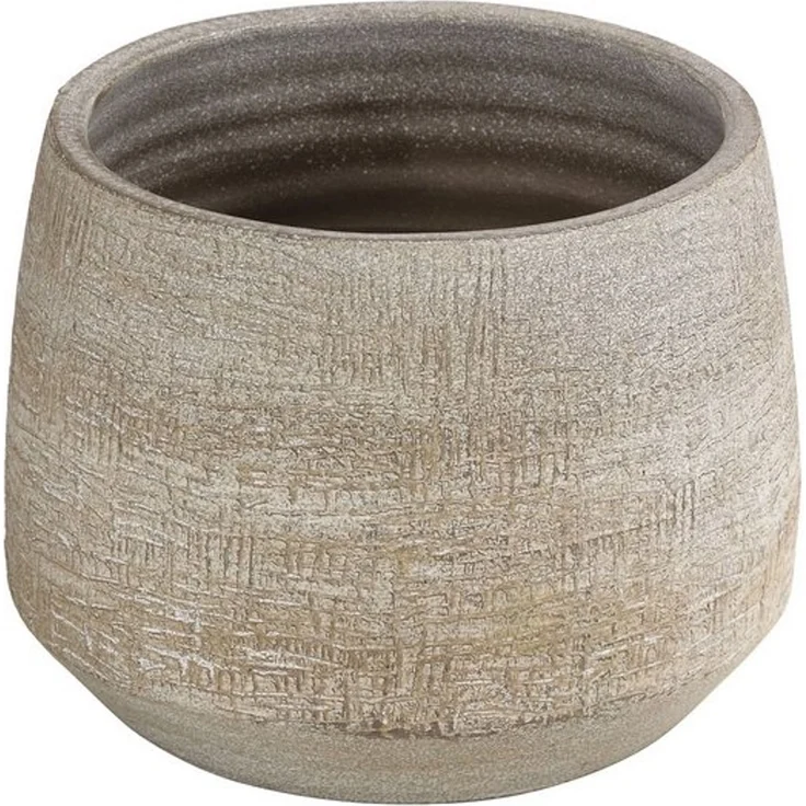 Dehner Übertopf Elias, versch. Größen, Keramik, creme, handgefertigt, robust – Bild 3