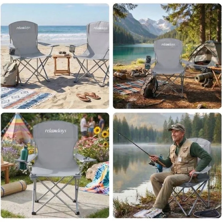 Relaxdays Faltbarer Camping Stuhl 2er Set – Bild 2