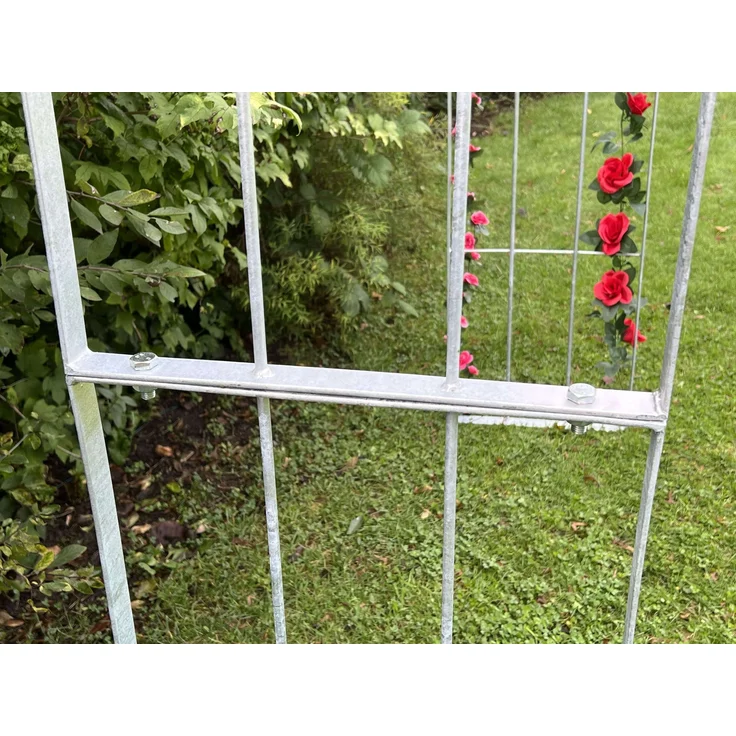 DanDiBo Rosenbogen Metall Verzinkt Massiv 140 cm Torbogen 96519 Wetterfest Rundbogen Volleisen Rankhilfe Gartenbogen Feuerverzinkt – Bild 4