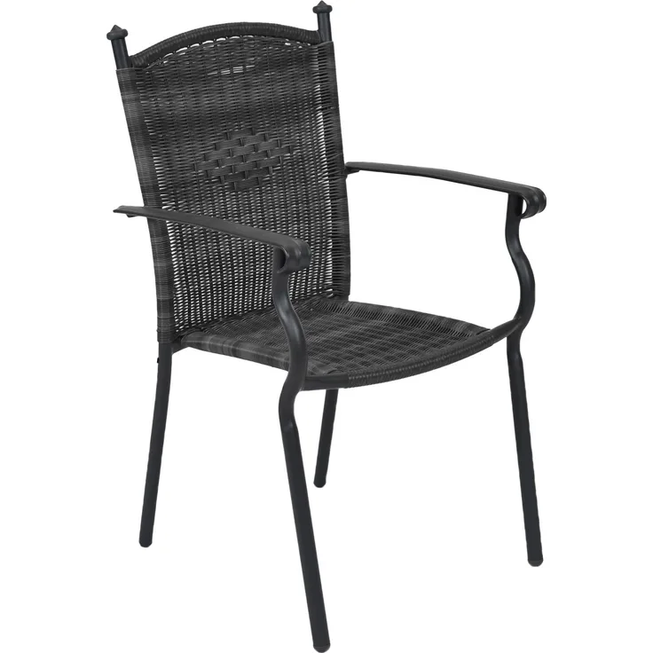 Roma Gartensessel, stapelbar, 2er Set, grau