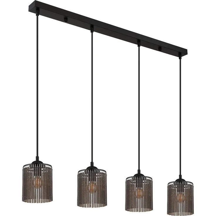 Pendelleuchte, rauchfarben, schwarz, H 133 cm – Bild 6