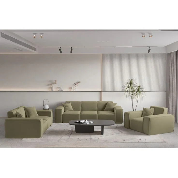 Sessel Designersessel CELES PREMIUM in Stoff Opera Velvet Olivgrün – Bild 2