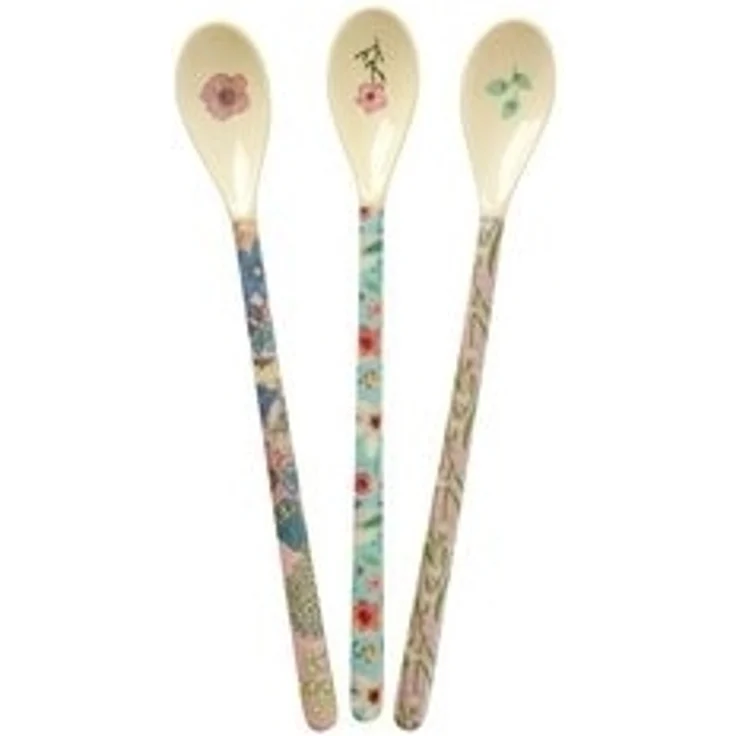 RICE A/S Kaffeelöffel Melamin Löffel Set, 3er Pack, lang, Blumen- & Maritime Motive – Bild 5