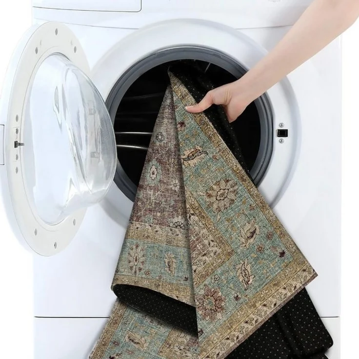 Bamyum Teppich Enber Teppich mit Chenille-Druck, Waschbarer, Antibakteriell Teppich, Einzelstück – Bild 4
