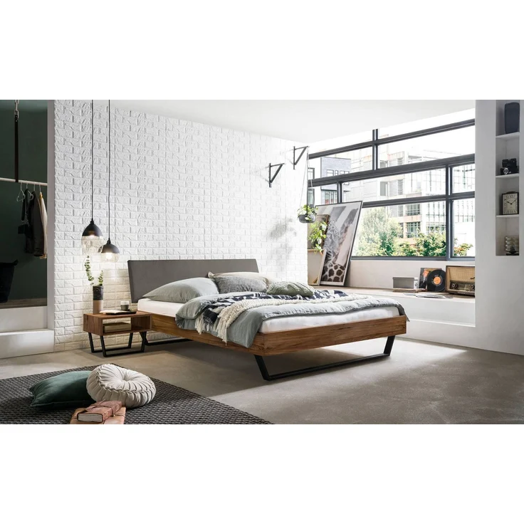 Hasena Bett Sariano Nussbaum mit Anthrazit-Kufen 180x200 cm, Komforthöhe 25 cm – Trento – Bild 2