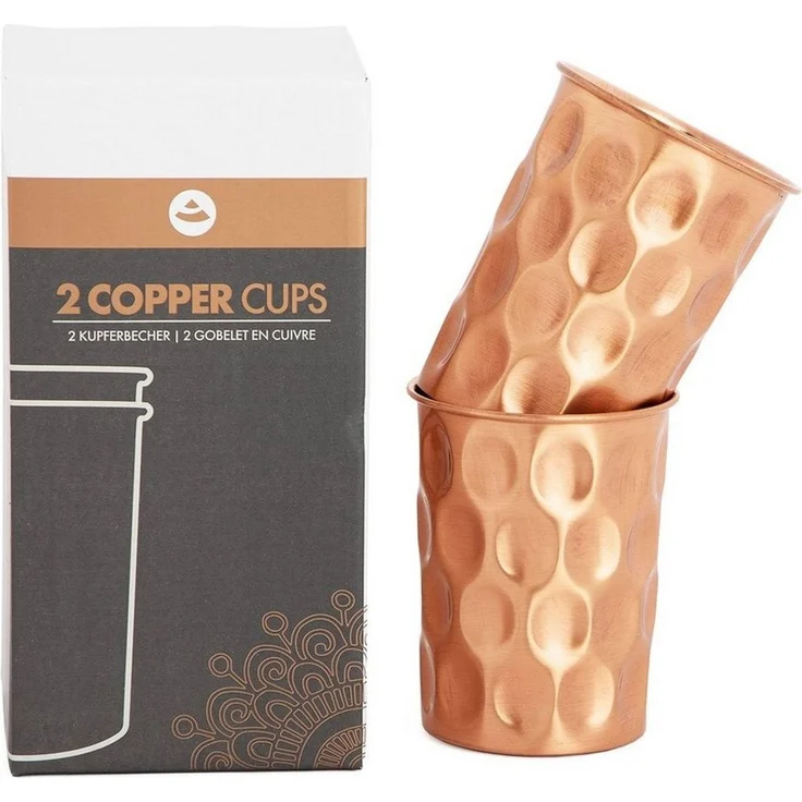 bodhi Becher Kupferbecher, 2er Set, 250 ml Gehämmert, Kupfer – Bild 4