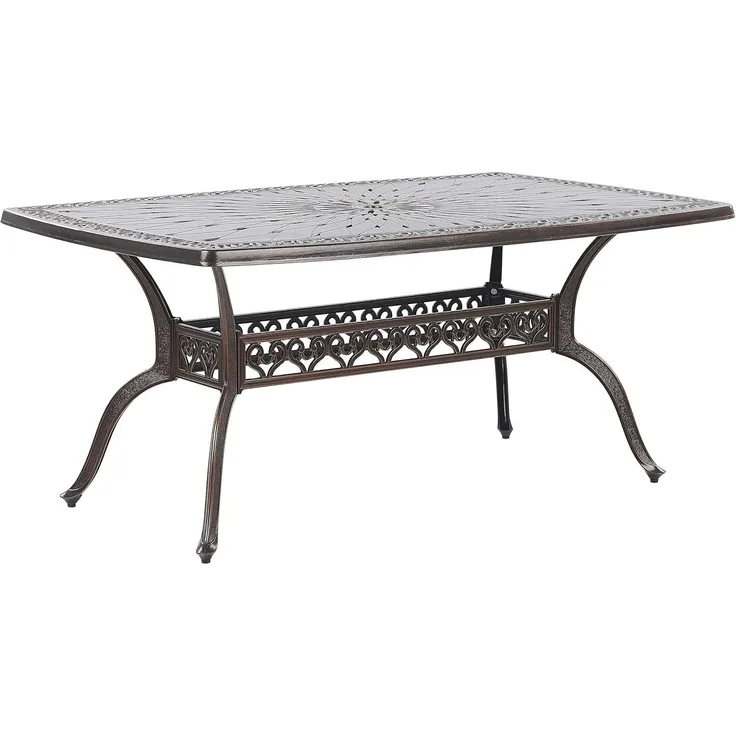 Beliani 'LIZZANO' Gartentisch, Metall dunkelbraun