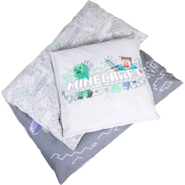 MINECRAFT - Wendebettwäsche, Bettwäsche, Decke und Kissen, mit Reißverschluss, zwei Designs – Bild 2