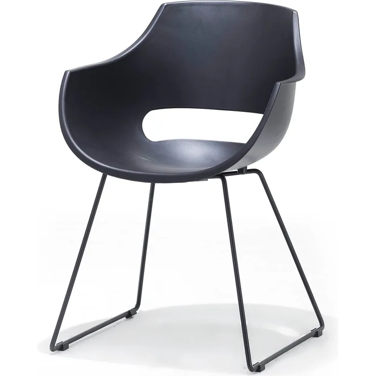 4er Set Schalenstuhl Rockville II - Schwarz / Schwarz