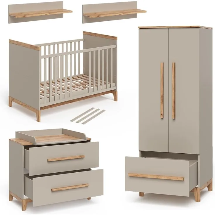 Kinderzimmer-Set Malia Cashmere/Eiche 5 Teile Vitalispa